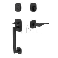 Emtek 4715TRT Entry Set in Flat Black Finish (US19)