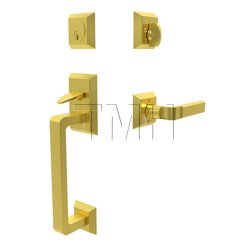 Emtek 4716AST Entry Set in Satin Brass Finish (US4)