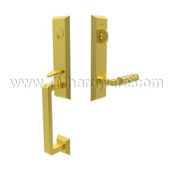 Emtek 4717LSHA Entry Set in Satin Brass Finish (US4)