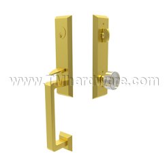 Emtek 4717MDC Entry Set in Satin Brass Finish (US4)
