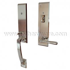 Emtek 4815BA Contemporary Brass Apollo Tubular Entry Set with Basel Lever