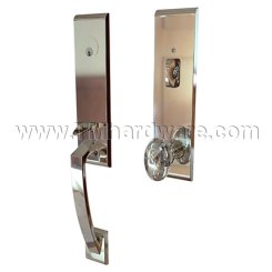 Emtek 4815HT Contemporary Brass Apollo Tubular Entry Set with Hampton Crystal Knob