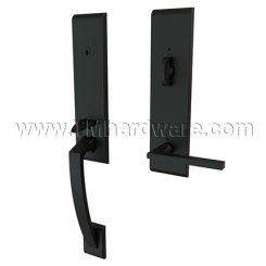 Emtek 4815HLO Contemporary Brass Apollo Tubular Entry Set with Helios Lever