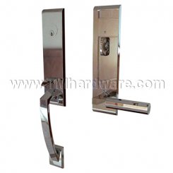 Emtek 4815LSFA Contemporary Brass Apollo Tubular Entry Set with L-Square Faceted Lever