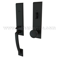 Emtek 4815LAU Contemporary Brass Apollo Tubular Entry Set with Laurent Knob