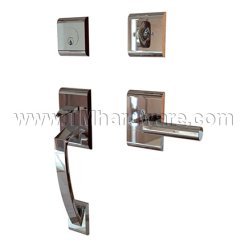 EMTEK Ares Entry Lock with Hercules Lever, Polished Chrome US26 Finish