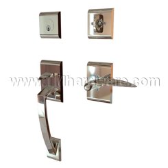 EMTEK Ares Entry Lock with Mercury Lever, Polished Nickel US14 Finish