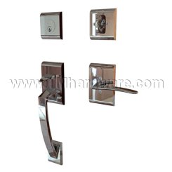 EMTEK Ares Entry Lock with Poseidon Lever, Polished Chrome US26 Finish