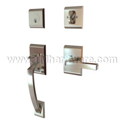 EMTEK Ares Entry Lock with Sion Lever, Satin Nickel US15 Finish