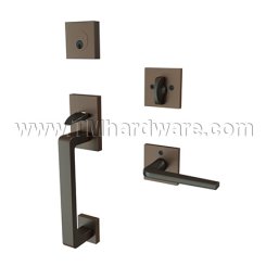 EMTEK Baden Entry Lock with Athena Lever, USB10B Finish