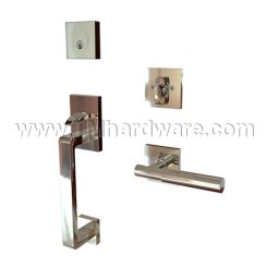 EMTEK Baden Entry Lock with Myles Lever, Polished Nickel US14 Finish