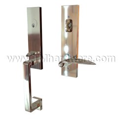 EMTEK Davos Entry Lock with Mercury Lever, Polished Nickel US14 Finish