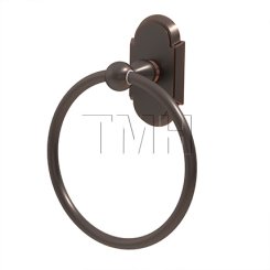 Emtek 2601 Traditional Brass Towel Ring with #8 Rosette (US10B)