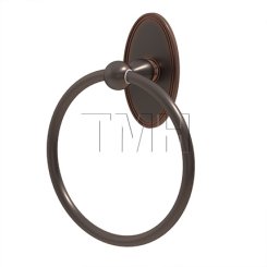 Emtek 2601 Traditional Brass Towel Ring with Brass Oval Rosette (US10B)