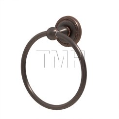 Emtek 2601 Traditional Brass Towel Ring with Brass Ribbon & Reed Rosette (US10B)