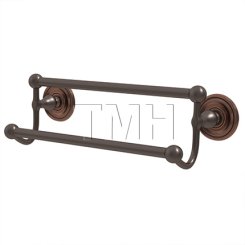 Emtek 26031 Traditional Brass Double Towel Bar with Regular Rosette (US10B)