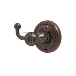 Emtek 2609 Traditional Brass Double Hook with Brass Ribbon & Read Rosette (US10B)
