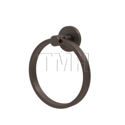 Emtek 2801 Modern Brass Towel Ring with Brass Disk Rosette (US10B)