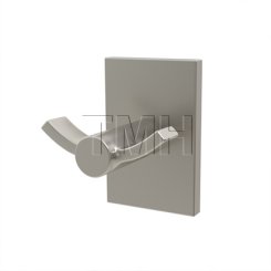 Emtek 2809 Modern Brass Double Hook with Brass Modern Rectangular Rosette (US15)