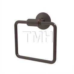 Emtek 2901 Transitional Brass Towel Ring with Brass Modern Rosette (US10B)