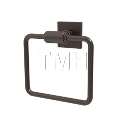 Emtek 2901 Transitional Brass Towel Ring with Brass Square Rosette (US10B)