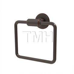 Emtek 2901 Transitional Brass Towel Ring with Brass Watford Rosette (US10B)