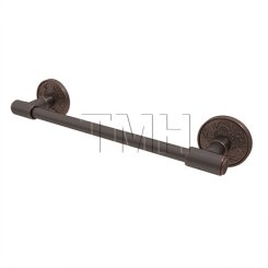 Emtek 29025 Transitional Brass Towel Bar with Lancaster Rosette (US10B)