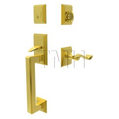 Emtek Hamden Tubular Entry Set Single Cylinder with Rope Brass Lever (US3)