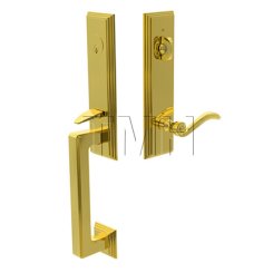 Wilshire Single Cylinder Door Locks Set with Elan Brass Lever in Polished Brass