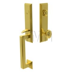 Wilshire Single Cylinder Door Locks Set with Victoria Brass Knob in Polished Brass