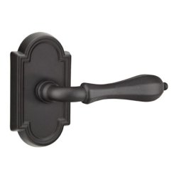 Emtek Padua Lever, Lost Wax Cast Bronze Handleset, Passage, #11 Rosette, Flat Black Bronze (FB)
