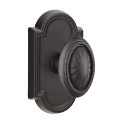 Emtek Parma Knob, Lost Wax Cast Bronze Handleset, Passage, #11 Rosette, Flat Black Bronze (FB)