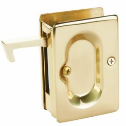 Emtek Pocket Door Lock in Polished Brass Finish