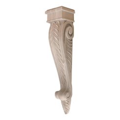 Hafele Wooden Corbel, Acanthus Collection, 24" X 5-1/4" X 4-3/8", Maple finish