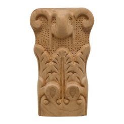 Hafele Wooden Ornament, Acanthus Collection, 5" X 2-15/16" X 1-1/2", Cherry finish