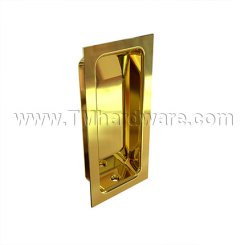 Ives 227 Flush Pull, Wrought Brass in Polished Brass Finish (US3)