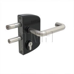 Locinox LPKQU2, Surface Mounted Anti-Panic Gate Lock For Square Profile, 1-1/2" to 2-1/2" Profile, No Handle and Cylinder, Black Finish
