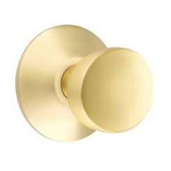 Emtek Laurent Door Knob, Modern Designer Brass, Passage, Modern Rosette, Satin Brass (US4) Finish
