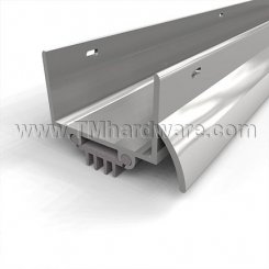 NGP 319V Door Shoe Sweep, U Shaped Aluminum Casing with Square Edges, Rain Drip, and .4375" Vinyl Finned Seal
