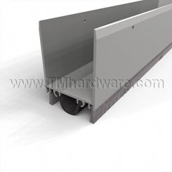 NGP 92NWH Door Shoe Sweep, U Shaped Aluminum with 2" Kickplate and .75" Neoprene and Nylon Brush Seals