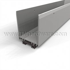 NGP 92T6 Door Shoe Sweep, U Shaped Aluminum with 2" Kickplate and Two .5625" Thermoplastic Triple Fin Seals