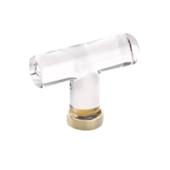 Emtek 86723 Crystal T-Knob- Polished Brass