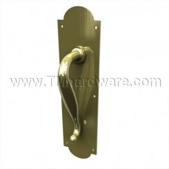 Rockwood 147x76 Pull Plate, Cast Brass Pull Plate With Decorative Design