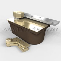 Rixson L27 Series, Floor Door Closer, 3/4" Offset, Extra Heavy Duty, Lead Lined, 1-3/4" Door, Non-hold open, Bright Brass Finish