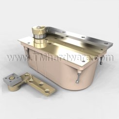 Rixson 427 Series, Floor Door Closer, 3/4" Offset, Heavy Duty, Right Handed, Non-hold Open, Bright Brass Finish