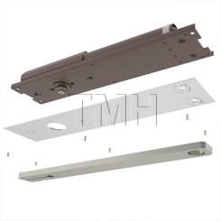 Norton 73 Series, Door Closer, Overhead Concealed, Center Hung, Double Acting, ADA, Non-hold Open, Aluminum Painted Finish