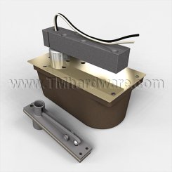 Norton EH28 Series, Floor Door Closer, Center Hung, Single Acting, Thru-Wire/Power Transfer, Non-hold Open, Bright Brass Finish
