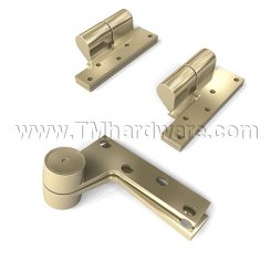 Norton 165, Door Closer Pivot, Pivot Set Without Bottom Pivot, 3/4 Offset, Bright Brass Finish