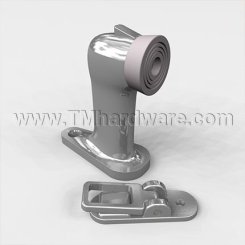 Rockwood 485 Heavy Duty Cast Brass Floor Mounted Door Stop With Keeper, 3" Height