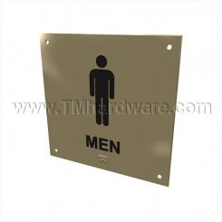 Rockwood #BF684, ADA Tactile Sign with Braille, "MEN"